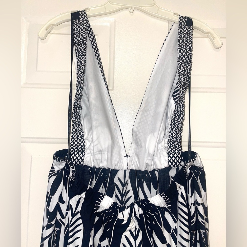 ✨HP✨ "FARM RIO" LADIES BLACK AND WHITE MAXI DRESS WITH ELASTIC WAIST, SIZE XL - Picture 3 of 8